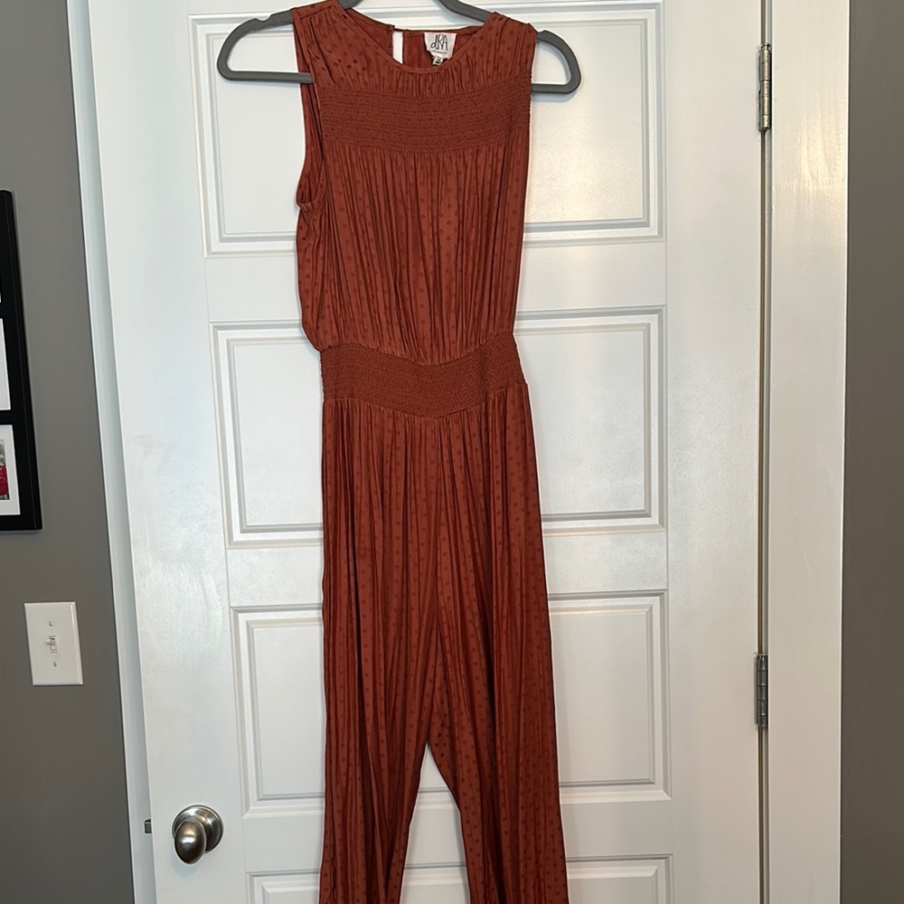 Anthropologie : dRA Rust Jumpsuit with Soft Drapey Fabric